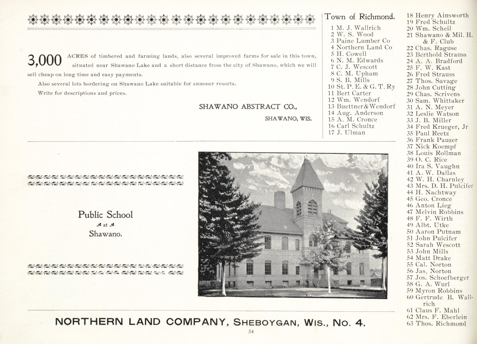 Illustrated atlas of Shawano County, Wis., 1898 containing twentysix