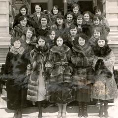 Sigma Kappa girls in fur coats