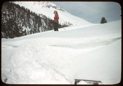 Pat posing while skiing