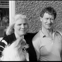 Lizzie Higgins of Aberdeen with her husband Brian Youlden and their pet dog