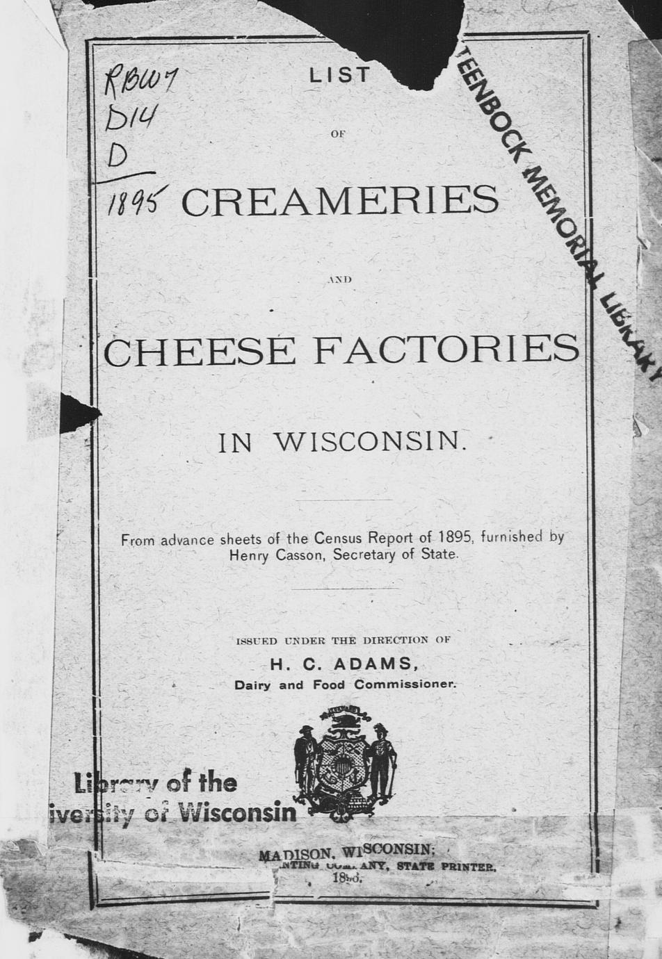 List of creameries and cheese factories in Wisconsin Full view UWDC