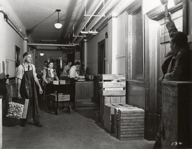 Crowded basement of Agriculture Hall