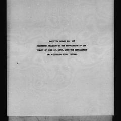Ratified treaty no. 308, Documents relating to the negotiation of the treaty of June 19, 1858, with the Miewakanton and Wahpekuta Sioux Indians