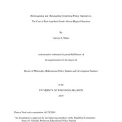 (Re)imagining and (Re)enacting Competing Policy Imperatives: The Case of Post-Apartheid South African Higher Education