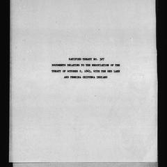 Ratified treaty no. 327, Documents relating to the negotiation of the treaty of October 2, 1863, with the Red Lake and Pembina Chippewa Indians