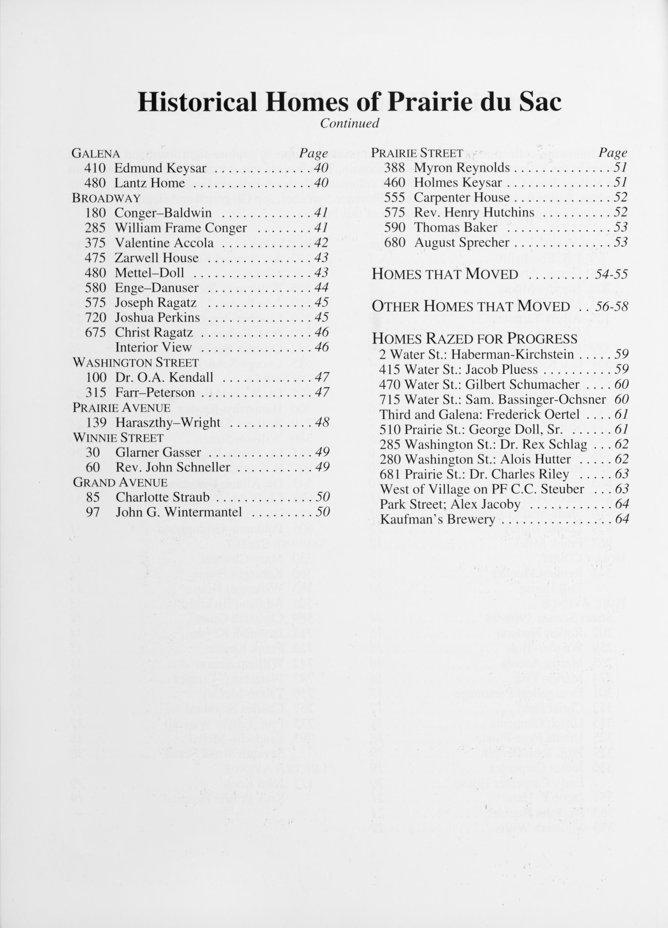 Historical homes of Prairie du Sac a project of the Sauk Prairie Area Historical Society