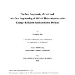 Surface Engineering of GaN and Interface Engineering of Si/GaN Heterostructures for Energy-Efficient Semiconductor Devices