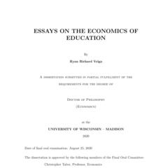 Essays on the Economics of Education