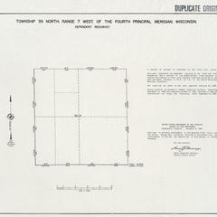 [Public Land Survey System map: Wisconsin Township 39 North, Range 07 West]