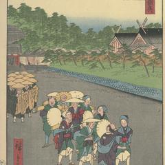Festival at the Shimmei Shrine in Shiba, from the series Famous Places in Edo