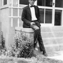 On front stoop of house in Albuquerque, New Mexico, 1929