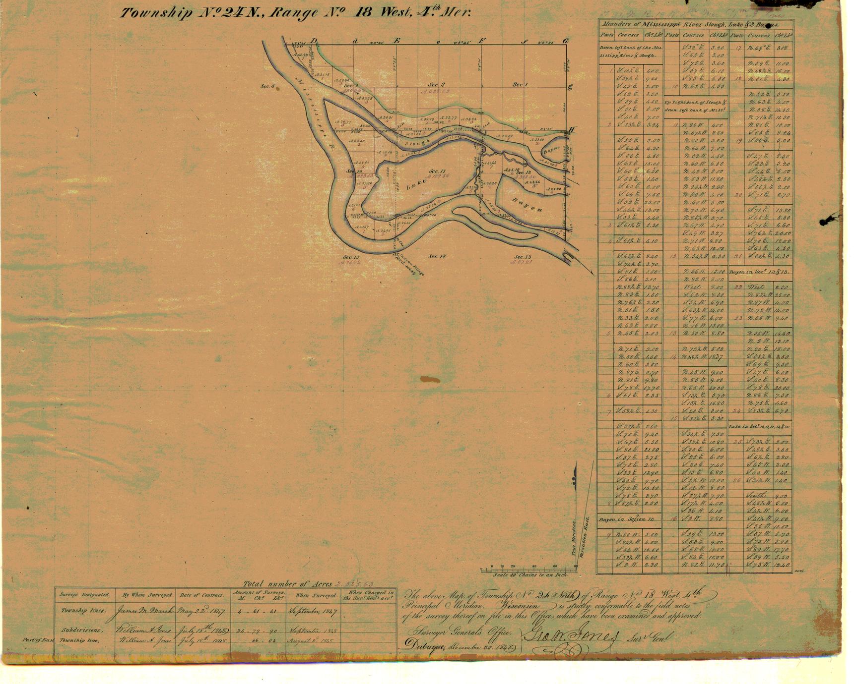 [Public Land Survey System map: Wisconsin Township 24 North, Range 18 West]