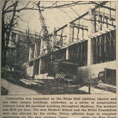 Birge Hall construction strike article