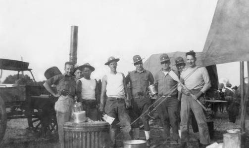 Eight soldiers and cooks of the US Army's 15th Infantry Regiment.