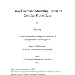Travel Demand Modeling Based on Cellular Probe Data