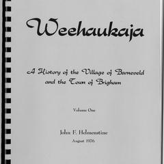 Weehaukaja (Winnebago for a high place with a wonderful view), or, A history of the village of Barneveld and the town of Brigham