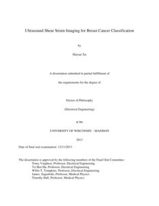 Ultrasound Shear Strain Imaging for Breast Cancer Classification