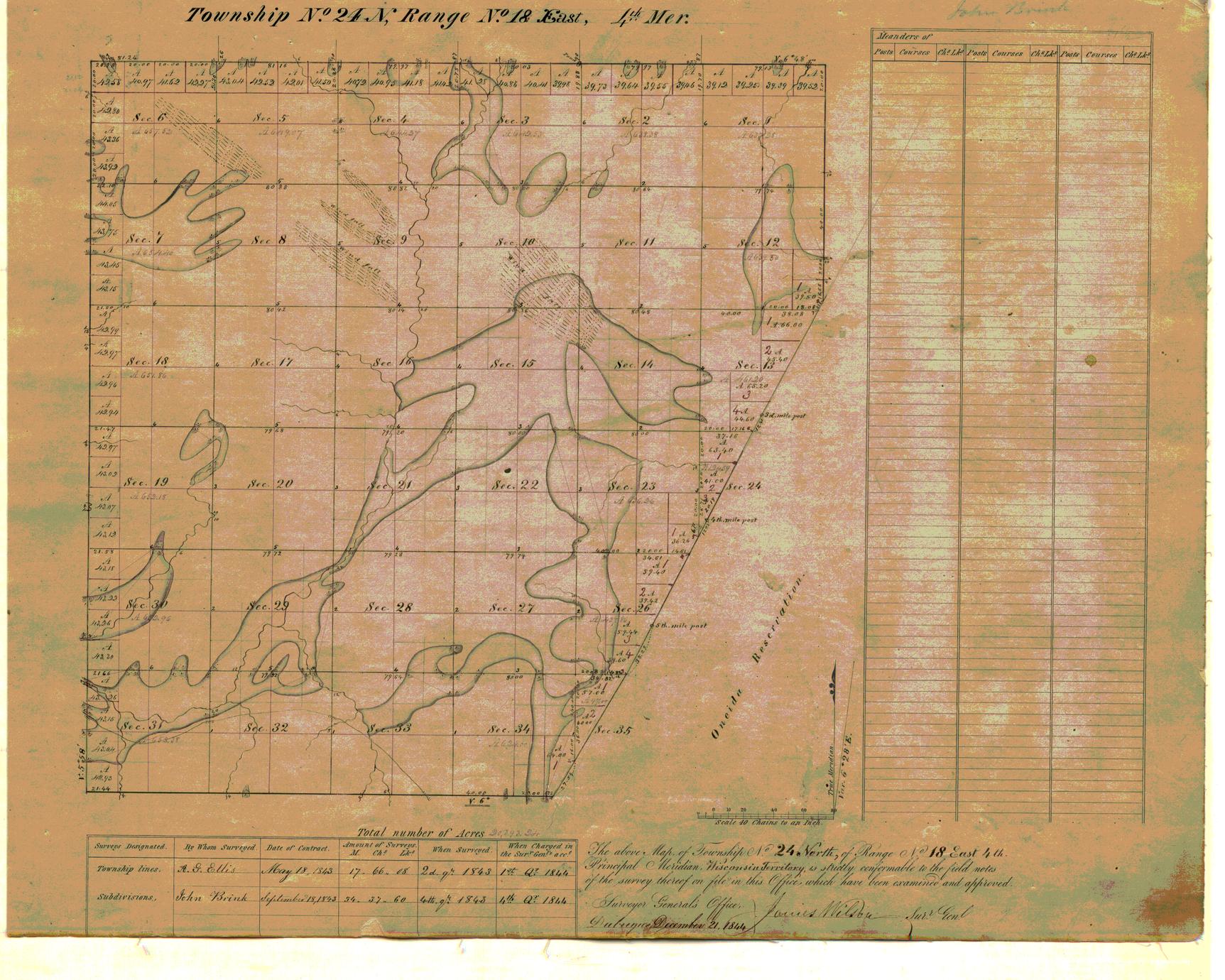 [Public Land Survey System map: Wisconsin Township 24 North, Range 18 East]