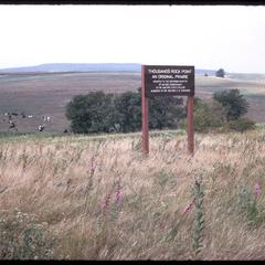 View of sign at Thousand's Rock Point Prairie