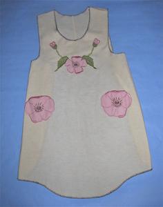 Scoop neck full-length cotton apron