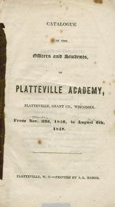 Catalogue of the Platteville Academy, 1846-1847