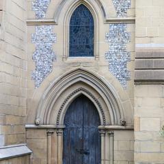 Southwark Cathedral exterior choir aisle doorway