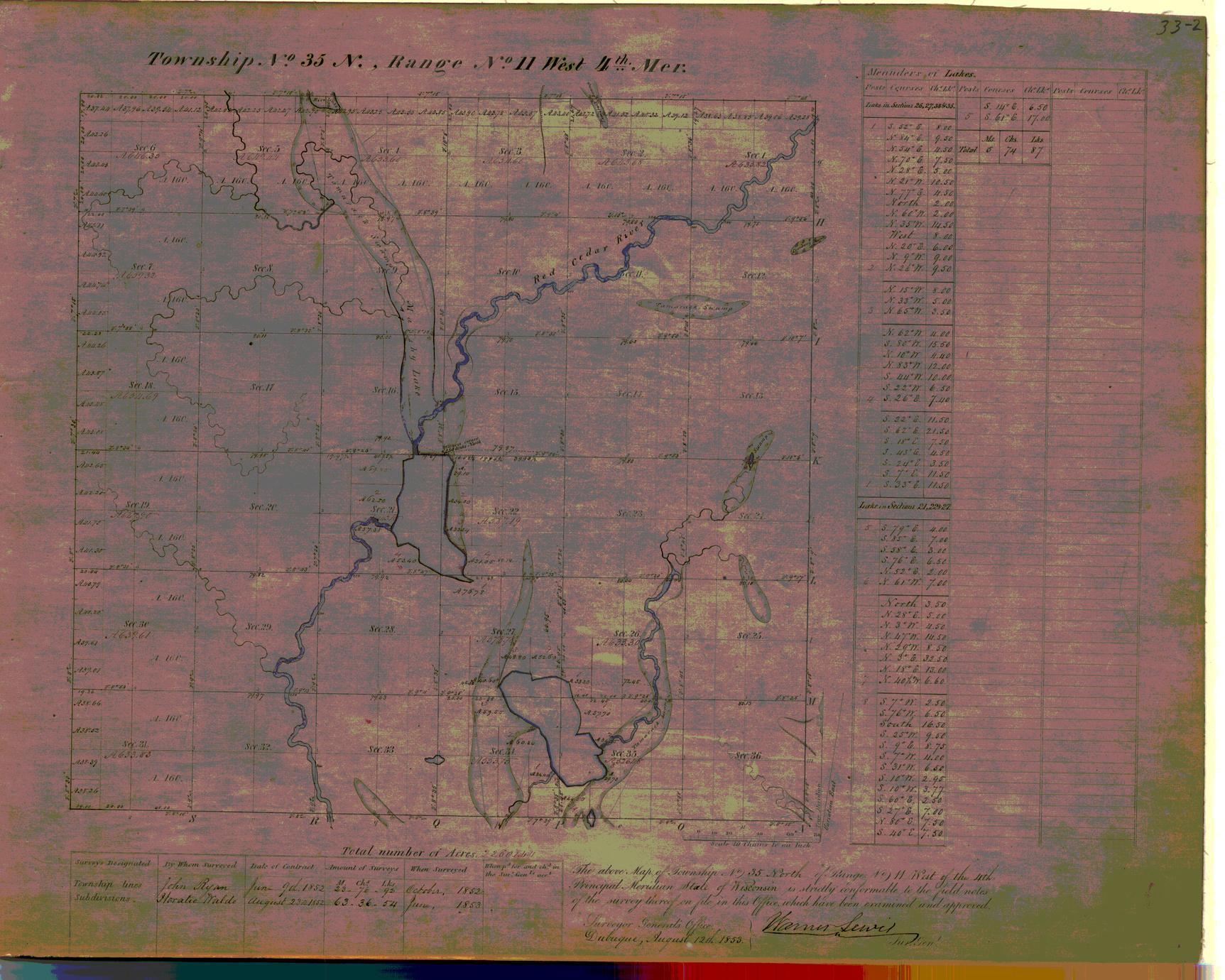 [Public Land Survey System map: Wisconsin Township 35 North, Range 11 West]