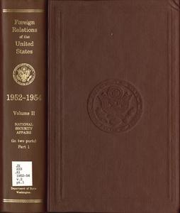 Foreign relations of the United States, 1952-1954. National