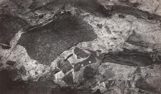 Granite dike with gabbro fragments
