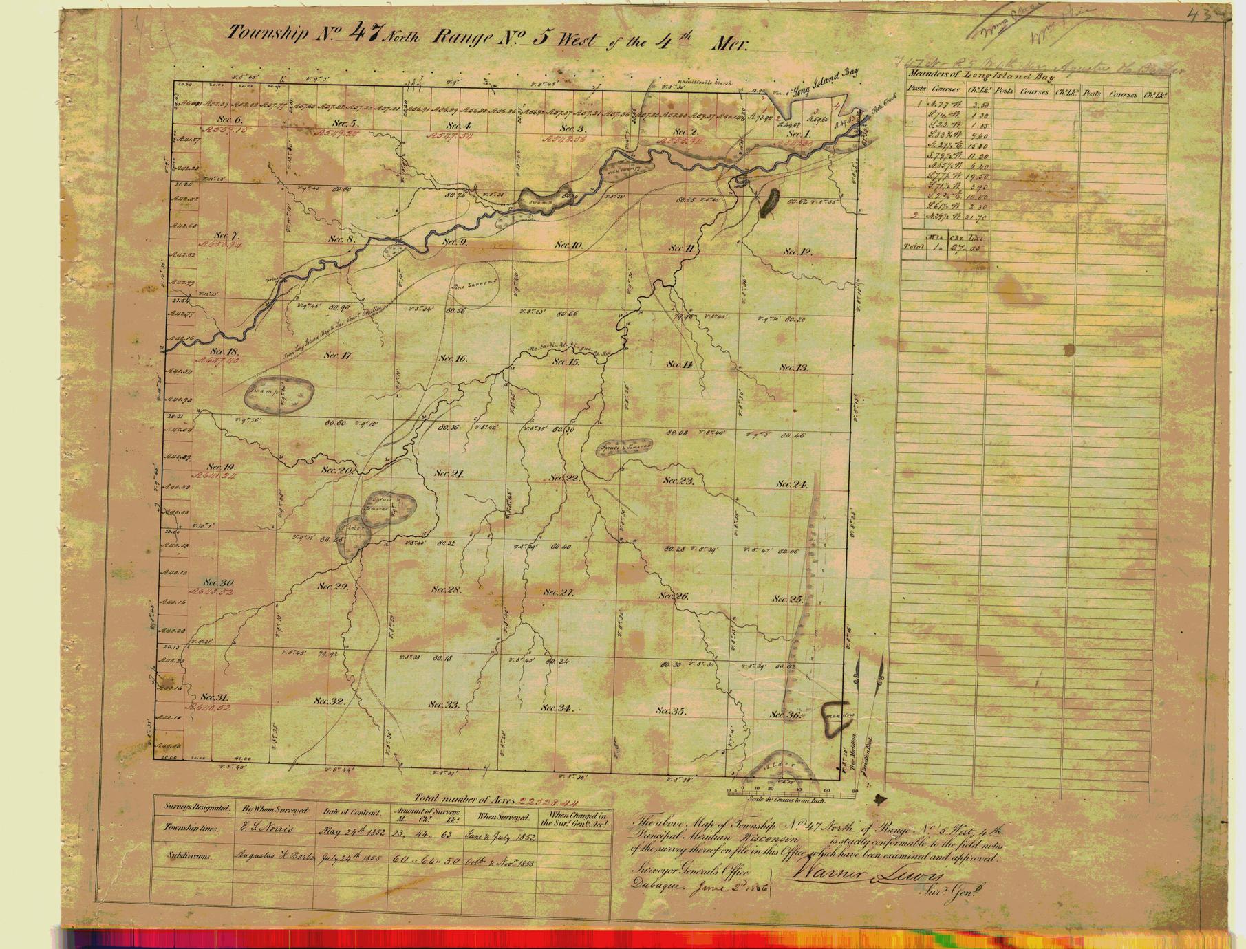 [Public Land Survey System map: Wisconsin Township 47 North, Range 05 West]