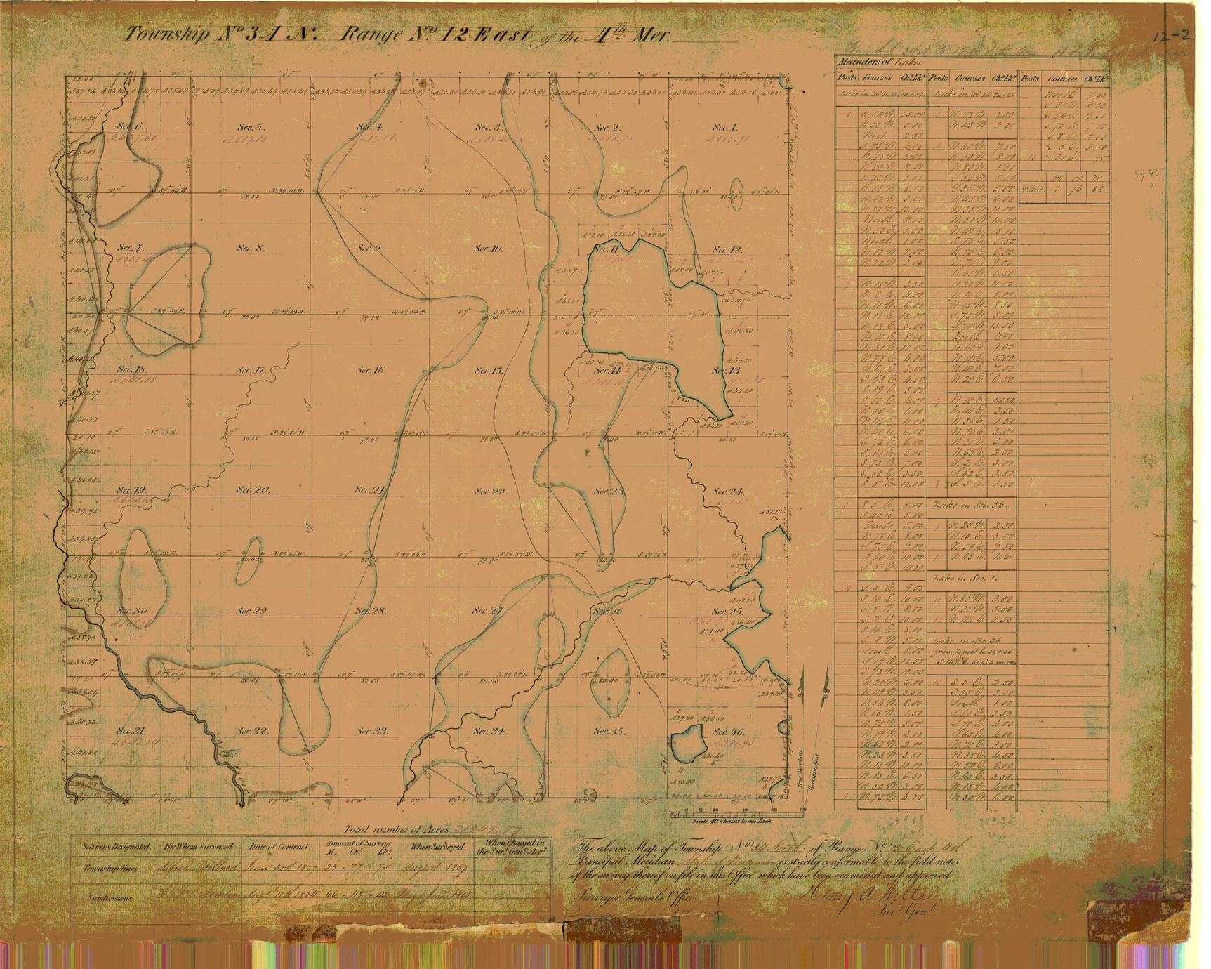 [Public Land Survey System map: Wisconsin Township 34 North, Range 12 East]