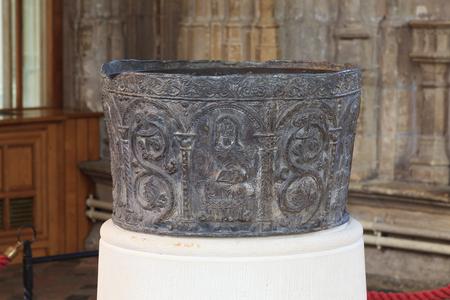 Gloucester Cathedral Norman baptismal font
