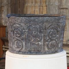 Gloucester Cathedral Norman baptismal font