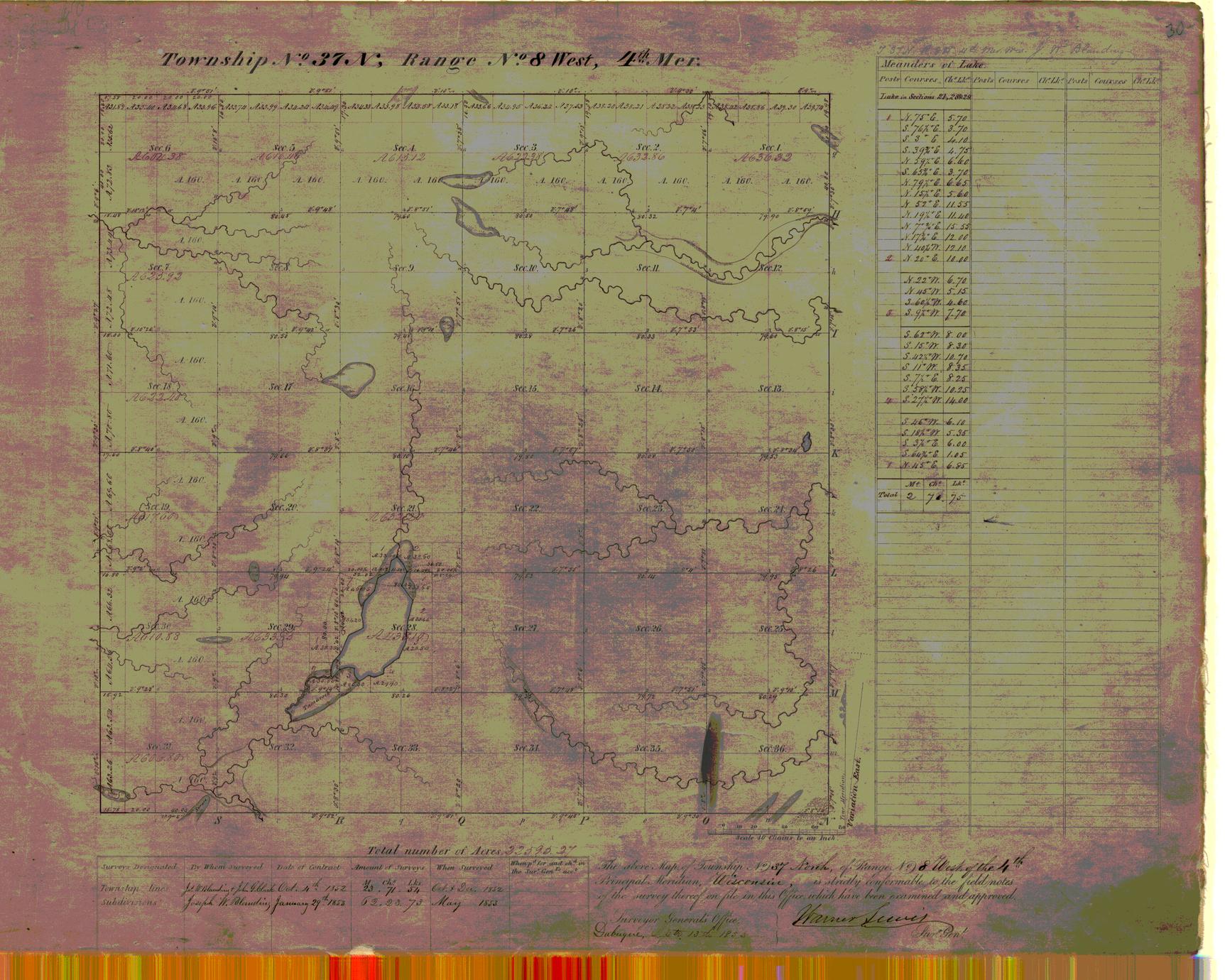 [Public Land Survey System map: Wisconsin Township 37 North, Range 08 West]