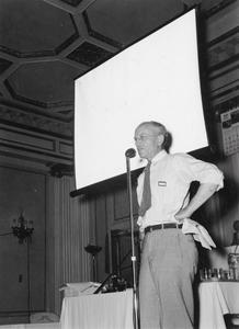 Aldo Leopold speaking at Wisconsin Conservation Congress meeting