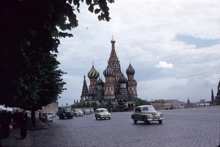 St. Basil's Cathedral and cars
