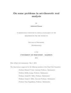 On some problems in set-theoretic real analysis