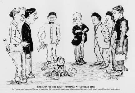Cartoon of the eight normals at contest time