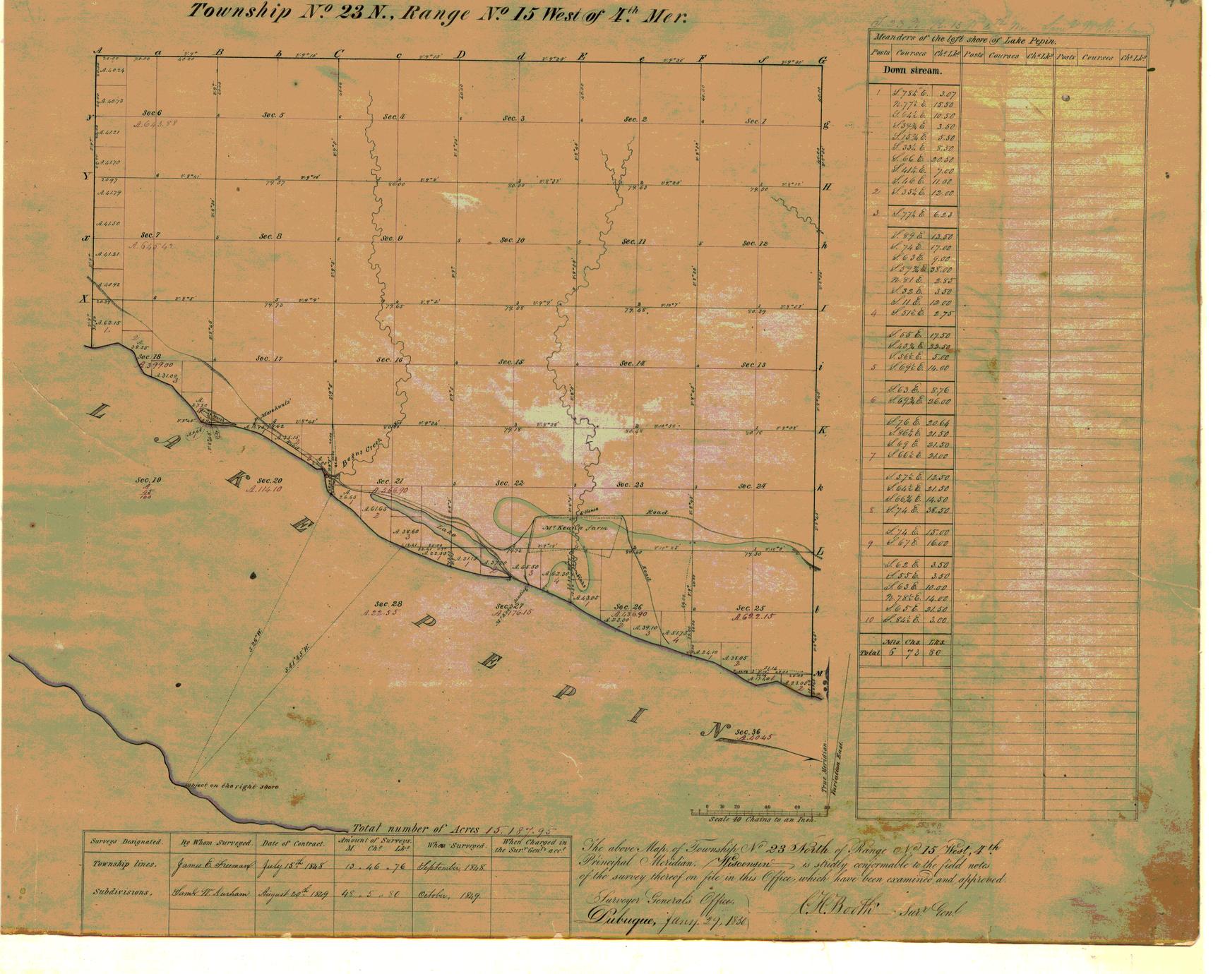 [Public Land Survey System map: Wisconsin Township 23 North, Range 15 West]