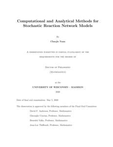 Computational and Analytical Methods for Stochastic Reaction Network Models
