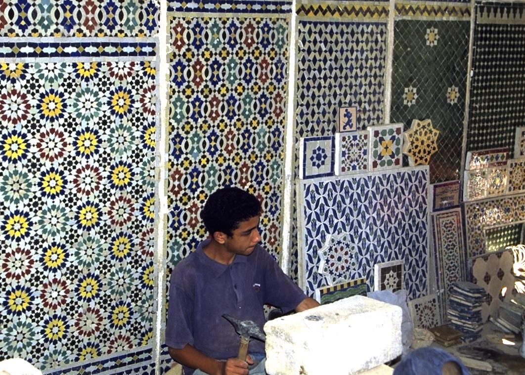 Tile worker in Fez