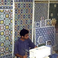 Tile worker in Fez