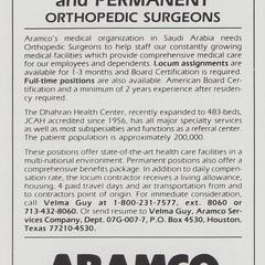 Aramco Medical Organization advertisement