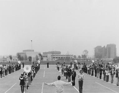 University of Wisconsin-Green Bay Marching Band practicing