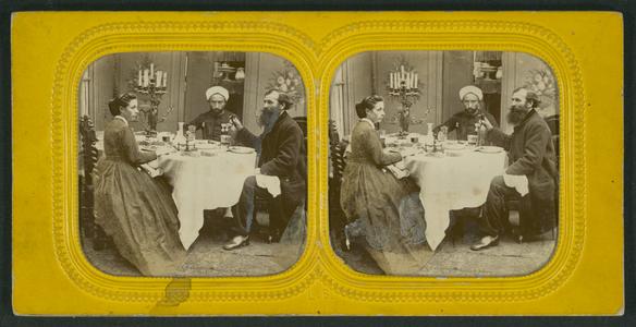 [Dining scene with soldier]