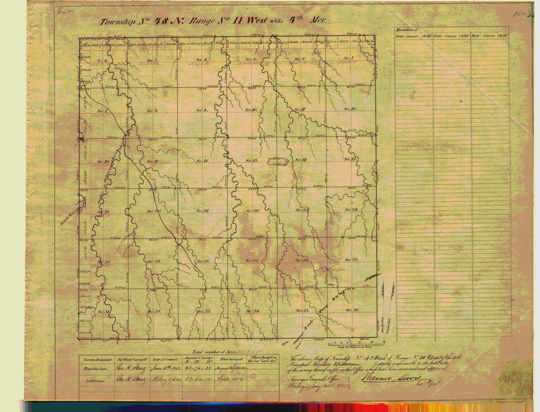 [Public Land Survey System map: Wisconsin Township 48 North, Range 11 West]
