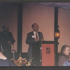Lee E. Grugel speaking at the UW-Washington County 25 Years Silverbration