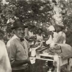 Albert Bookhout at a Medical School barbecue