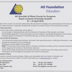 AO Shoulder & Elbow Course for Surgeons advertisement