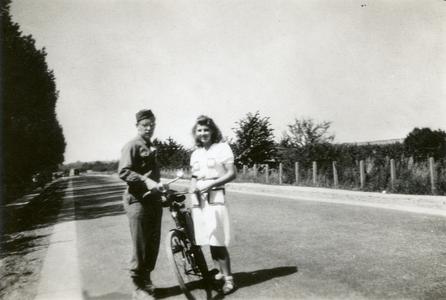Ray, his bike, and the unknown girl who gave him flowers for his friend Jack's grave